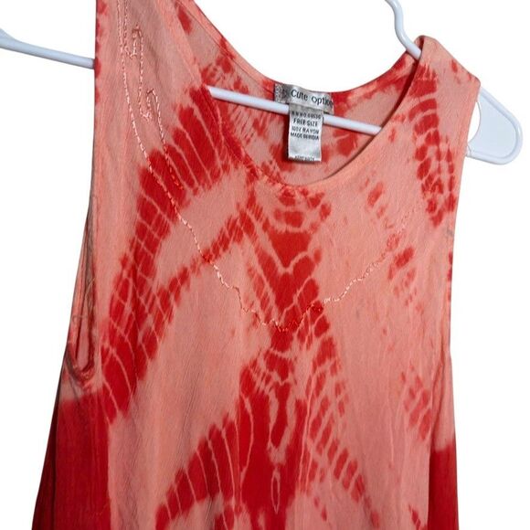 Cute Options Dress Women's Free Size Boho Embroidered Sleeveless Tie Dye - Picture 4 of 8